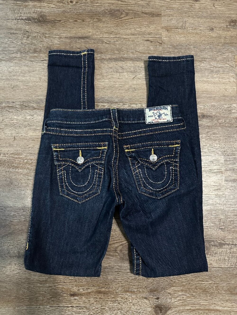Vintage True Religion Skinny Jeans Womens Size 26 Dark Wash Buddha Made in USA
